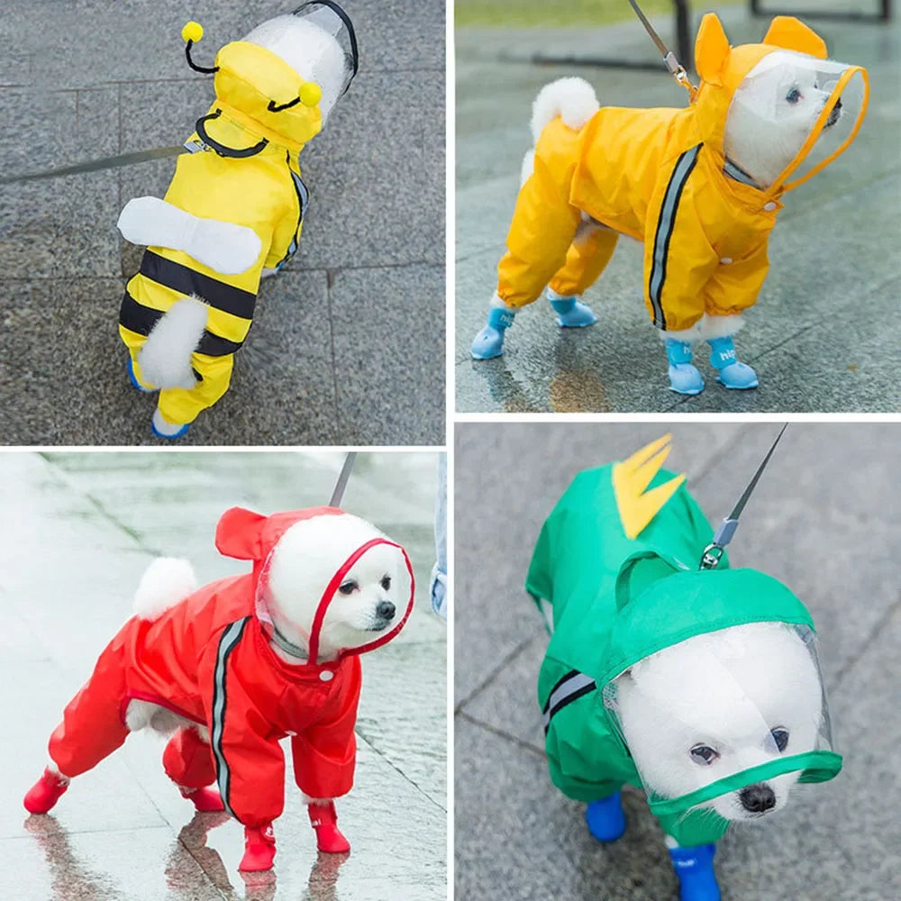 Waterproof Dog Raincoat with Clear Hood 🐾☔